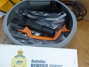 Pictured is the meth found in the vacuum cleaner in the store.