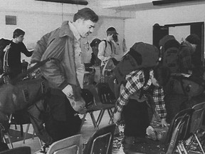 An undated photo of Paul Sheppard in a Saint John's School of Alberta classroom.