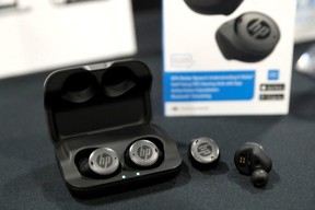 HP Hearing Pro, over-the counter hearing aids that automatically self-fit to the user’s hearing loss, are displayed during the CES Unveiled press event at CES 2023, an annual consumer electronics trade show, in Las Vegas, Nevada, U.S. January 3, 2023. REUTERS/Steve Marcus