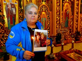 Ukrainian/Canadian Christine Moussienko, whose sister Svetlana Moussienko was trapped in Chernihiv under heavy shelling and surrounded by Russians in March. Svetlana survived the war  and settled in Calgary in the spring.