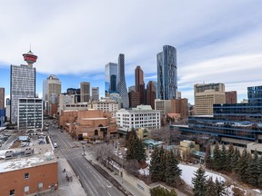 A view of downtown Calgary's high-rises is photographed on Tuesday, February 7, 2023.