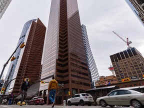 A view of downtown Calgary's high-rises is photographed on Tuesday, February 7, 2023.