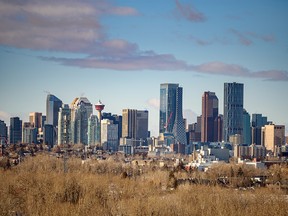 A view of the downtown Calgary skyline was photographed on a mild afternoon on Wednesday, February 8, 2023.