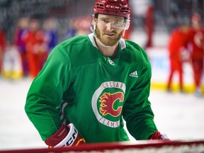 Calgary Flames Jonathan Huberdeau during team practice at Scotiabank Saddledome on Friday, February 17, 2023.
