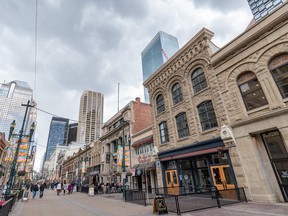 Historic buildings on Stephen Avenue between 1st Street and Center Street SW