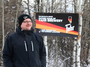 Jochen Fahr poses at the site of what will be his expanded award winning brewery in Diamond Valley, south of Calgary on Thursday, February 2, 2023.