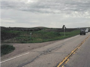 This photo shows the van and the field where Bruso shot from about 20 meters away.