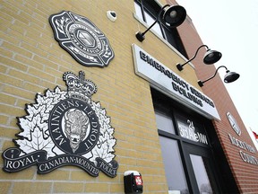 The emergency services building in Langdon, east of Calgary, which houses the fire department and RCMP.