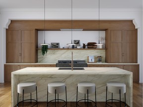 A dramatic centre island by Caesarstone.