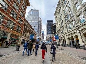 A general view of historic Stephen Avenue, looking west.