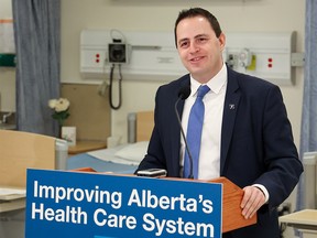 Minister of Advanced Education Demetrios Nicolaides announces new funding to expand training and opportunities for internationally educated nurses during at press conference at Mount Royal University on Monday, February 13, 2023.