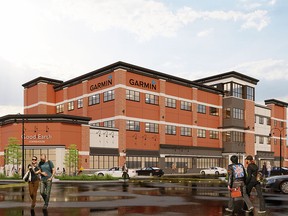 Renderings of the expansion of Garmin’s Canadian headquarters in Cochrane.