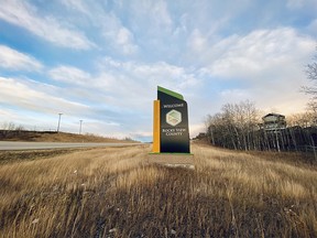 FILE PHOTO: The Rocky View County sign near Ghost reservoir, looking east toward Cochrane.