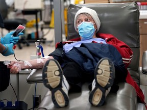 A picture of someone donating blood.