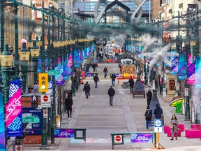 Stephen Avenue Mall in downtown Calgary was photographed on Thursday, February 9, 2023. The City of Calgary is looking at new design proposals for the mall. Gavin Young/Postmedia