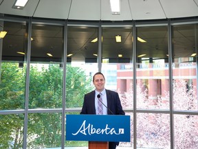 Demetrios Nicolaides, Minister of Advanced Education, makes a funding announcement at SAIT on Monday, 3 October 2022.