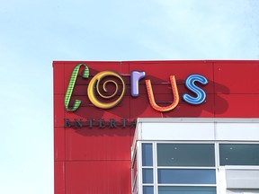 The exterior of the Corus Centre building on 17th Avenue S.W., Calgary.
