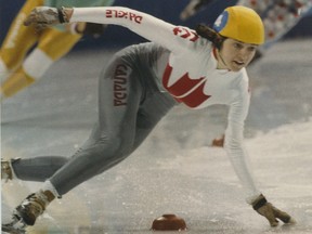 Sylvie Daigle won gold in the 1500-meter event of short track speed skating at the 1988 Calgary Winter Olympics. The star athlete would go on to win four more medals at the Calgary Games; won two more Olympic medals over the years when it became an official sport; and become a five-time overall world champion. Calgary Herald archives.