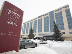 The Crowne Plaza Montreal Airport, one of four quarantined hotels in the Montreal area.