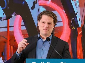 Seniors Minister Jeremy Nixon speaks at a funding announcement at Telus Spark on Monday.