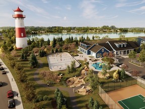 An artist's rendering shows Centron's massive residential development that is being built on the east side of Chestermere.