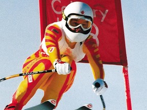 Karen Percy burst onto the stage with two bronze medals in the 1988 Calgary Winter Olympics, marking a 35th anniversary this month. Postmedia archives.