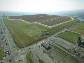 An artist's rendering of the ATCO Group's Barlow Solar Project to be built at the corner of Barlow Trail and 114 Avenue SE in Calgary.