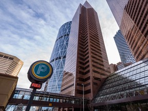 Pictured are office buildings in downtown Calgary on Tuesday, Jan. 10, 2023.