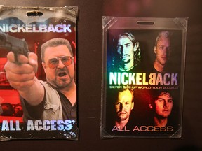 Memorabilia belonging to the Canadian Nickelback is displayed at the National Music Centre in Calgary on Wednesday, March 8, 2023. Jim Wells/Postmedia