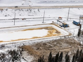 A tailings pond at Imperial Oil's Kearl Lake oilsands operation