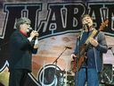Randy Owen and Teddy Gentry of Alabama perform during Kicker Country Stampede - Day 2 at Tuttle Creek State Park on June 22, 2018 in Manhattan, Kansas.