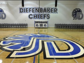 An undated image of the gymnasium at John Diefenbaker High School in Calgary.