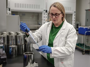 Gwen O’Sullivan works in the new environmental forensics and arson (EFA) lab at Mount Royal University. Research is an integral part of learning at the post-secondary school.  SUPPLIED