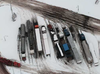 Transport trucks waited out the storm at a rest stop near Strathmore on Highway 1, east of Calgary. Calgary Herald archives.