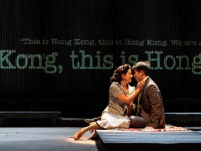 Yoshie Bancroft (Mitsue), Kevin Takahide Lee (Hideo) in Forgiveness at Theatre Calgary. Photo by Moonrider Productions.