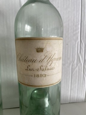 The author kept a few empty bottles of Chateau d’Yquem from a tasting a few years ago as a reminder of the great sweet wine. Geoff Last photo