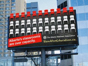 A rendering shows a billboard to be unveiled next week in Calgary, part of a campaign by Tag Advertising for the Alberta Teachers' Association.