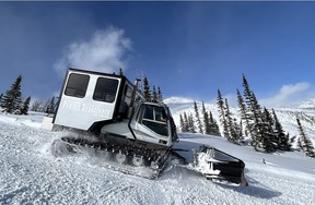 The Powder Stagecoach at Castle Mountain is used to ferry skiers high up for cat skiing. Anfrew Penner photo