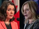 Alberta Premier Danielle Smith and NDP Leader Rachel Notley are shown in a composite image created from Postmedia files.