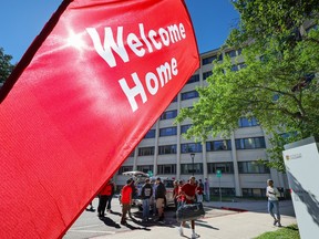 Students move into residence buildings at the University of Calgary in August 2022.