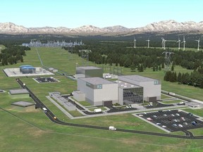 A Terrestrial Energy rendering of an Integral Molten Salt Reactor (IMSR) cogeneration plant. The company is currently working on developing its zero-emission IMSR heat and power plants, which will have a direct use in oil sands projects.