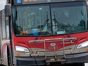 A Calgary Transit Bus on February 23, 2021.