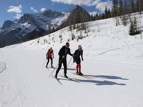 Members of the men’s national biathlon team train at the Canmore Nordic Centre is in the midst of $17 million in upgrades to ensure its World Cup host status on Friday March 31, 2023.