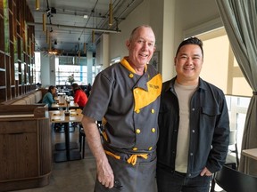 Bill Marks, sous chef, left, and Patrick Chiu, owner of Egg and Spoon, at the breakfast restaurant. Azin Ghaffari/Postmedia