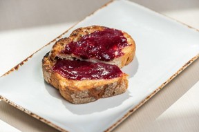 Gluten-free toast with homemade mixed berry jam at Egg and Spoon. Azin Ghaffari/Postmedia