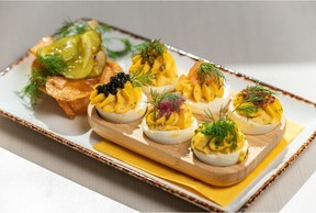 Devilled eggs with various toppings are the signature dish at Egg and Spoon. Azin Ghaffari/Postmedia