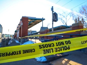 Police kept the northbound platform of the Lions Park CTrain station closed on March 29, 2023, after a double stabbing at the station.
Gavin Young/Postmedia