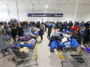 Hundreds of Calgary bargain hunters turned out on Saturday, April 15, 2023 for the grand opening of Goodwill's Calgary Impact Center and the organization's second ever outlet store in Western Canada.