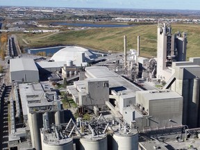 Heidelberg Materials' cement manufacturing facility in northwest Edmonton.