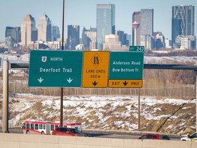 A look at Deerfoot Trail from the Diamond Cove neighborhood.